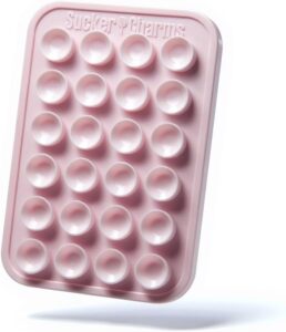 Read more about the article 2.0 Removable and Reusable Adhesive, Silicone Suction Phone Mount, Cell Phone Accessory, Hands-Free Mirror Phone Holder, TikTok Videos, Sticky Grip, Patented (Pink)