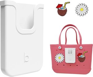 Read more about the article EASYDOG Silicone Phone Holder Compatible with Bogg Bag, Soft Silicone Charm Insert Accessories and Attachment for Bogg Beach Bags, Generic Portable Size Fits for iPhone and Android Phones White