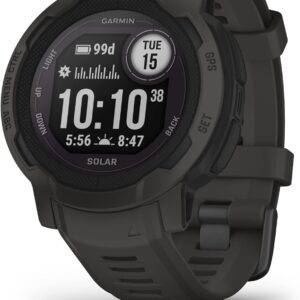 Garmin Instinct 2 Solar, GPS Outdoor Watch, Solar Charging Capabilities, Multi-GNSS Support, Tracbak Routing, Graphite