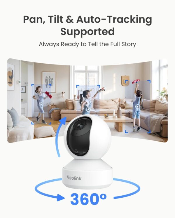 REOLINK Smart 4K UHD Pan & Tilt Dual-Band Wi-Fi 6 Indoor Security Camera with 3X Optical Zoom, Auto-Tracking, People/Pet Detection, Crying Sound Detection, Privacy Mode, and Bluetooth Setup, E1 Zoom - Image 3
