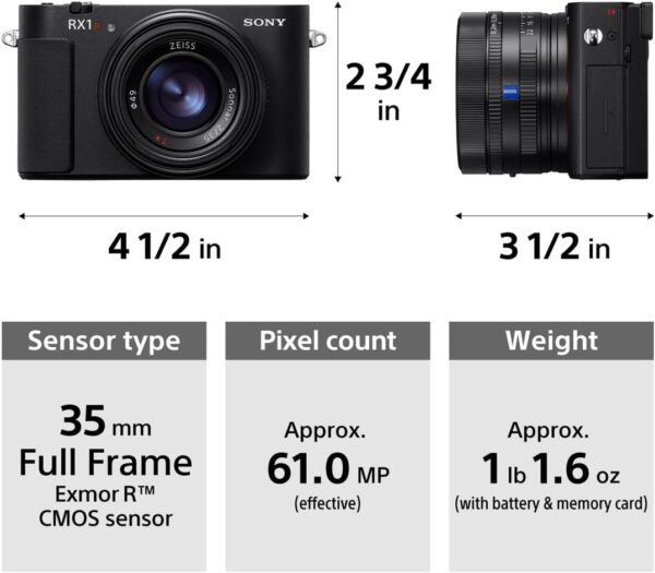 Sony RX1R III Full-Frame Premium Compact Camera Optimized with 61 MP CMOS Sensor, ZEISS® Sonnar T* 35mm F2 Lens, BIONZ XR™ Processor and AI-Based Subject Recognition - Image 10
