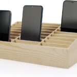 Read more about the article 24-Grid Wooden Cell Phone Holder Desktop Organizer Storage Box for Classroom Office (24-Grid)