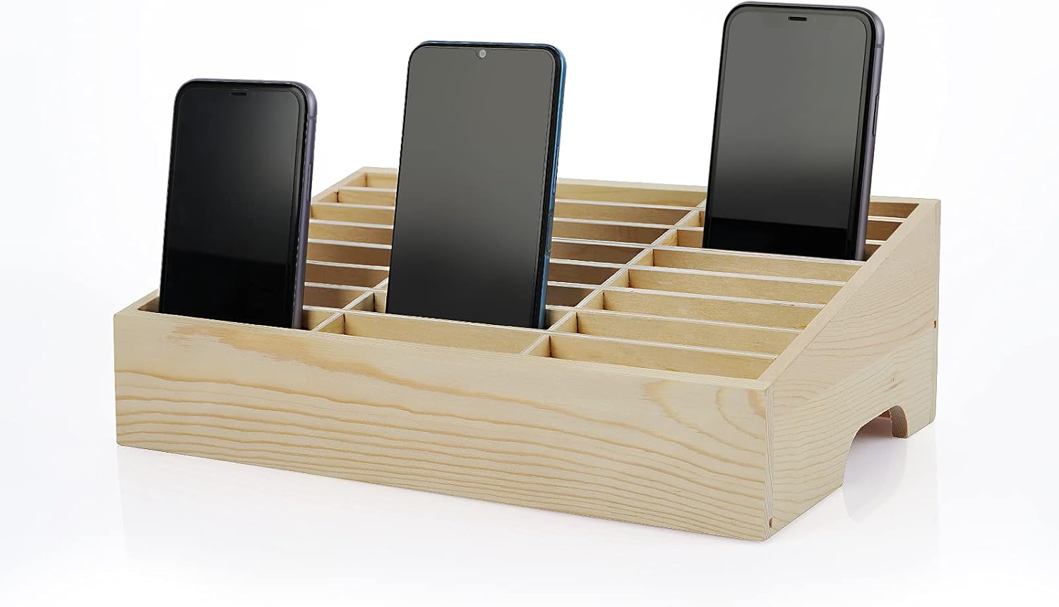 You are currently viewing 24-Grid Wooden Cell Phone Holder Desktop Organizer Storage Box for Classroom Office (24-Grid)