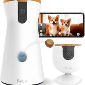 Furbo 360° Dog Camera + Mini (2-Camera Bundle Nanny Pro Subscription): Dog Safety & Home Security Alerts, Pet Camera with Speaker, Phone App & Night Vision (New Subscription Needed at Setup)
