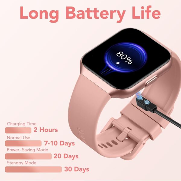 Smart Watch for Men Women (Answer/Make Call), 1.96" HD Smartwatch Fitness Activity Tracker, 110+ Sports, Heart Rate/Sleep Monitor/Pedometer/Calories, Fitness Watch for Android iOS Pink - Image 2