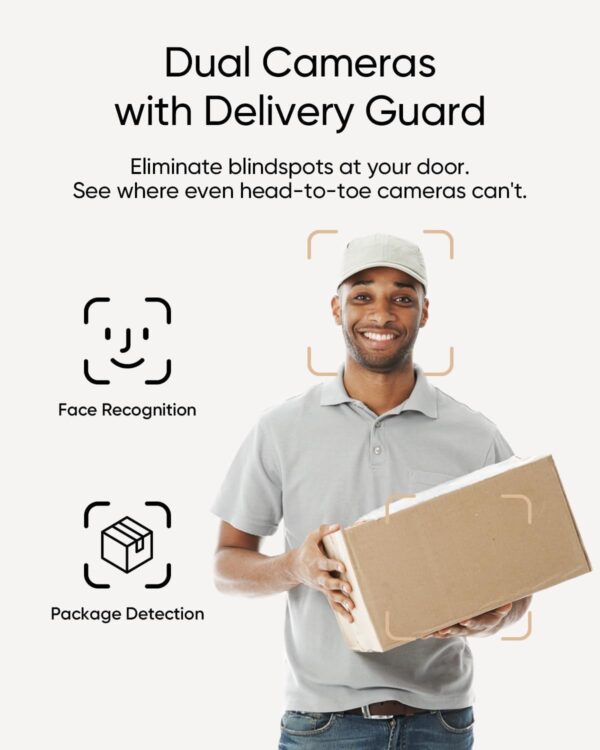 eufy Security Video Doorbell E340 (Battery Powered), Dual Cameras with Delivery Guard, 2K Full HD and Color Night Vision, HomeBase S380 Compatible, No Monthly Fee - Image 3