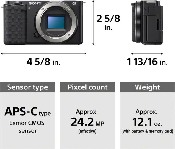 Sony Alpha ZV-E10 - APS-C Interchangeable Lens Mirrorless Vlog Camera - Black - Image 2