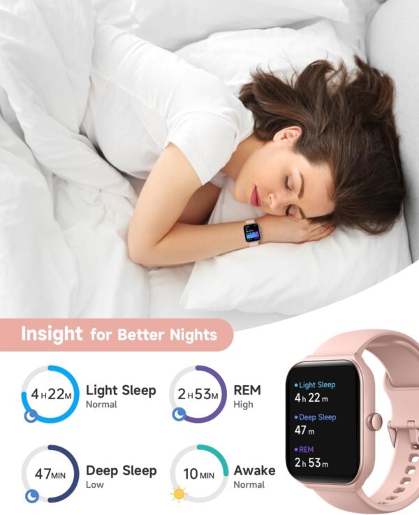 Smart Watch for Women Alexa Built-in, 1.95" Fitness Tracker with Answer/Make Calls, IP68 Waterproof/Heart Rate/Sleep Tracker/100 Sport Modes, Fitness Watch Compatible Android iOS - Image 6