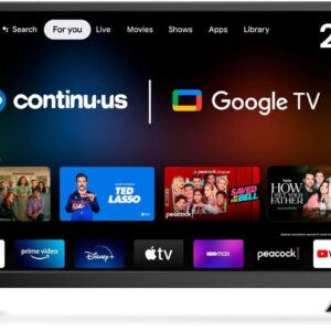 24″ 12V RV Smart TV – Android TV with Google Assistant, Chromecast, and Free Streaming Apps – 720p HD – CT-24TS10
