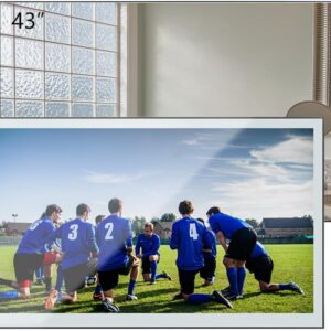 Soulaca 43 inches Large Smart TV Mirror 4K Screen Vanishing IPX6 Waterproof for Bathroom SPA Goo-Gle System WiFi Bluetooth DTV Hotel Advertising Indoor New