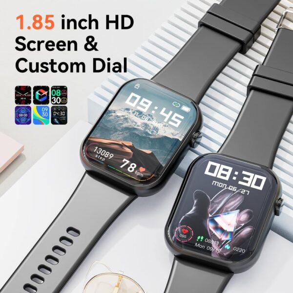Hwagol Smart Watch (Answer/Make Call) 1.85inch Fitness Tracker, DIY Dials/Pedometer/Calories/Multiple Sport Modes/Voice Assistant, Smart Watches for Men Women Android iOS Phones - Image 5