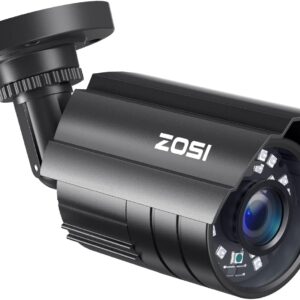 ZOSI 1080P HD TVI Security Camera for Home Office Surveillance CCTV System Bullet BNC Camera with Night Vision Black