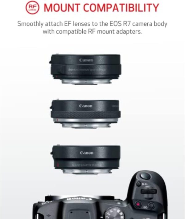 Canon EOS R7 Mirrorless Camera (Body Only), Hybrid Camera, 32.5 Megapixel (APS-C) CMOS Sensor, 4K Video, for Sports, Action, Content Creators, Vlogging Camera, Black - Image 7