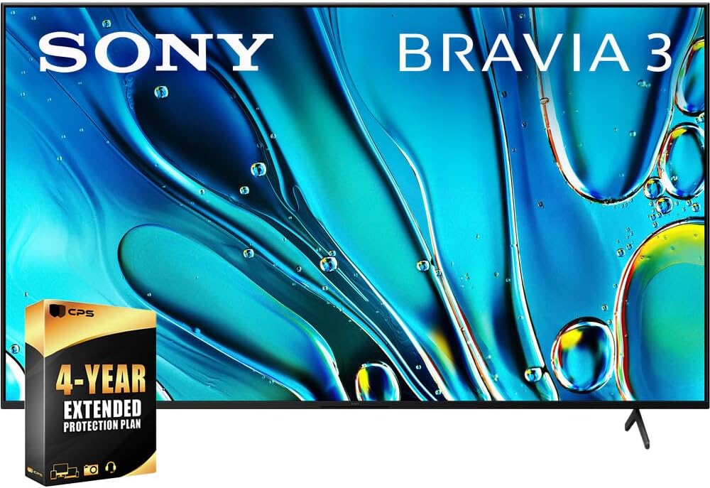 Sony K43S30 BRAVIA 3 43 inch 4K HDR Smart LED TV 2024 Bundle with 4 YR CPS Enhanced Protection Pack