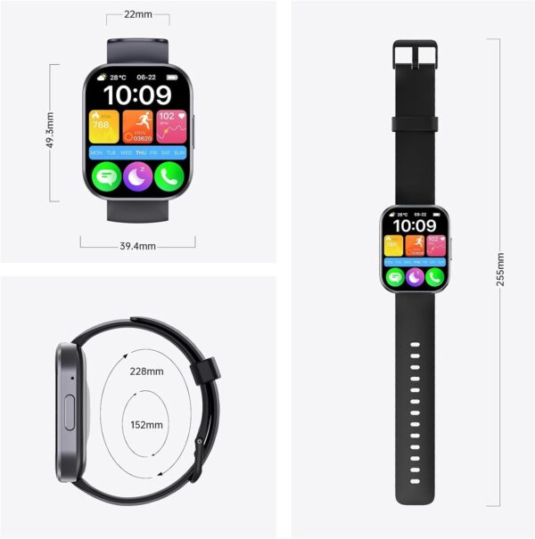 OUKITEL Smart Watch for Men Women (Answer/Make Calls), 1.91" HD Screen Fitness Watch with Sleep/Heart Rate/Step Monitor, 140+Sport Modes Smartwatch, IP68 Waterproof, Smart Watches for Android iOS - Image 7