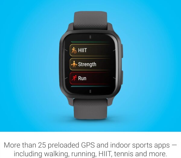 Garmin Venu® Sq 2 GPS Smartwatch, All-Day Health Monitoring, Long-Lasting Battery Life, AMOLED Display, Slate and Shadow Gray - Image 5