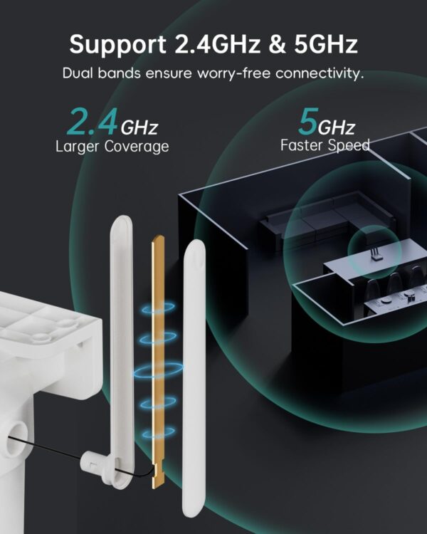 ZUMIMALL 5MP Security Camera Outdoor - 2.4G/5G WiFi, Wired Power 24/7 Recording | AI Motion & Noise Detection, 360° Auto Tracking, Color Night Vision | IP66 Weatherproof, Alexa Compatible - Image 2