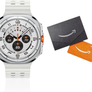 Samsung Galaxy Watch Ultra (2025) 47mm LTE Smartwatch + Gift Card, Titanium Casing, Advanced Sleep Coaching, Running Coach, Energy Score, GPS, Titanium White [US Version, 2 Yr Warranty]
