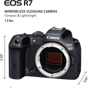 Canon EOS R7 Mirrorless Camera (Body Only), Hybrid Camera, 32.5 Megapixel (APS-C) CMOS Sensor, 4K Video, for Sports, Action, Content Creators, Vlogging Camera, Black