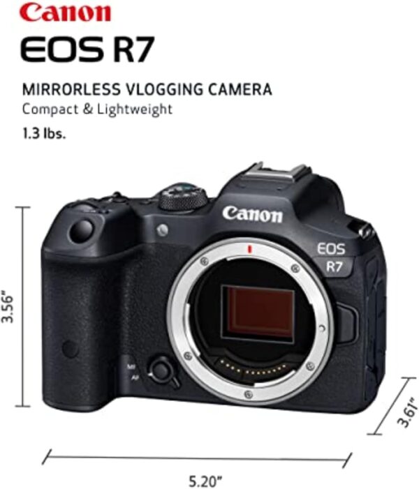 Canon EOS R7 Mirrorless Camera (Body Only), Hybrid Camera, 32.5 Megapixel (APS-C) CMOS Sensor, 4K Video, for Sports, Action, Content Creators, Vlogging Camera, Black - Image 2