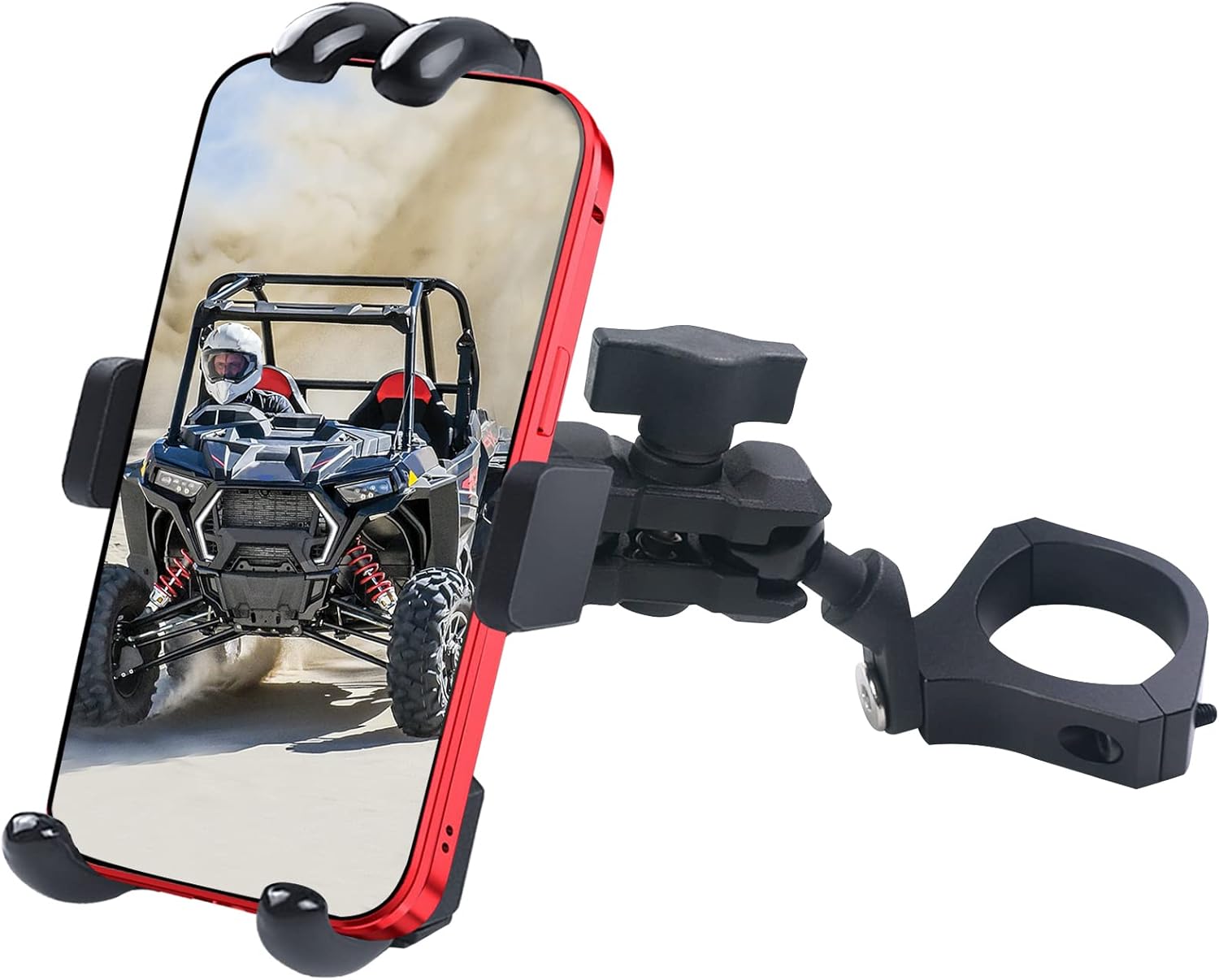 You are currently viewing UTV Phone Mount – 360 Adjustable Heavy Duty Phone Holder Fit For 1.75 to 2 Inch UTV Roll Bar Compatible With Can-Am Maverick X3/ RZR/Ranger/Talon Pioneer 1000 For 4.0 Inch to 7.2 Inch Cell Phone