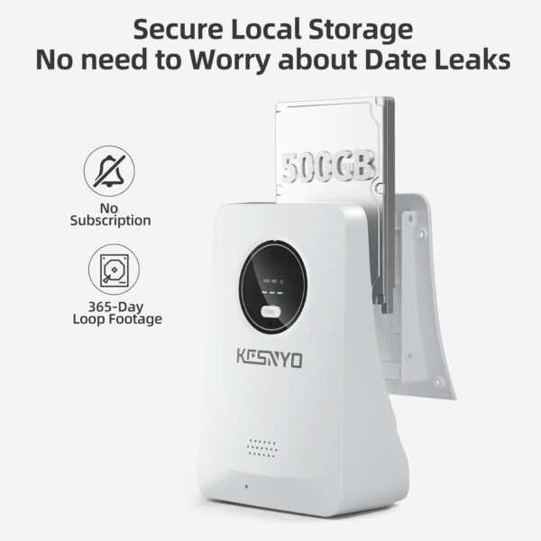 Solar Security Cameras Wireless Outdoor, 4MP Solar Powered, 4 Cam kit, Color Night Vision, 360° PTZ, 500G HDD Local Recording, No Monthly Fees - Image 2