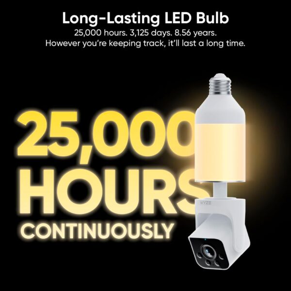 WYZE Bulb Cam Security Camera, 2K HD Security Cameras Wireless Outdoor Indoor Color Night Vision, Dimmable LED Bulb, Motion Detection, Siren Alarm, Easy Installation, Works w/Alexa/Google Assistant - Image 11