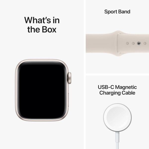 Apple Watch SE 2nd Gen (GPS, 40mm) - Starlight Case with Starlight Sport Band S/M (Renewed) - Image 6