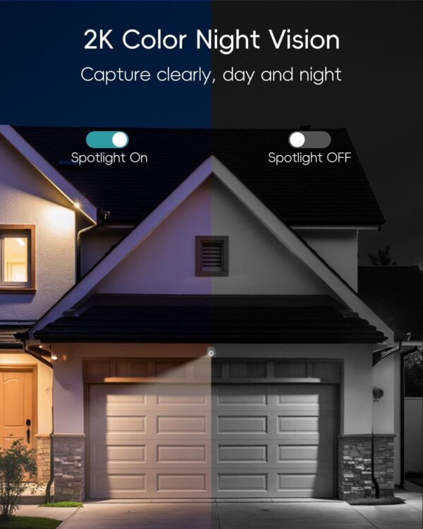 ZUMIMALL 3MP Security Camera Outdoor - 360° PTZ Auto Tracking | 24/7 Recording Wired Power, 2.4G/5G Wireless WiFi | Motion & Noise Detection, Color Night Vision, 2-Way Audio | Works with Alexa - Image 5