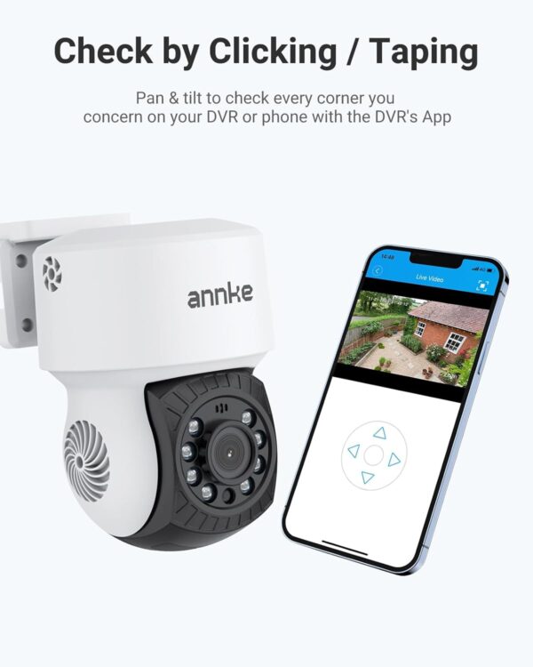 ANNKE 2Pack 1080P 2MP AHD CCTV Home Surveillance Dome Wired PT Camera with 350° pan and 90° tilt, 100ft IR Night Vision, IP65 Weatherproof Security Add–On Cam for Outdoor, Wide Compatibility - APT200 - Image 3