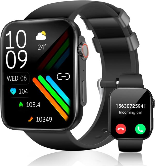 Smart Watch for Men Women (Answer/Make Call /1.96" Screen) Fitness Tracker IP68 Waterproof Activity Tracker Smartwatch for iOS Android