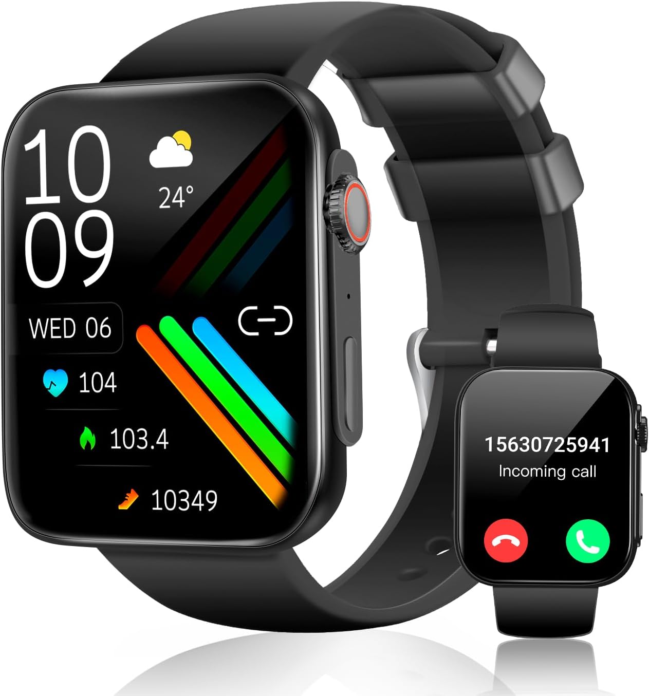 Smart Watch for Men Women (Answer/Make Call /1.96" Screen) Fitness Tracker IP68 Waterproof Activity Tracker Smartwatch for iOS Android