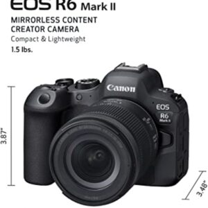 Canon EOS R6 Mark II Mirrorless Camera RF24-105mm F4-7.1 is STM Lens Kit, Full-Frame Hybrid Camera, 24.2 Megapixel CMOS Sensor, Photo and Video Capabilities, Black