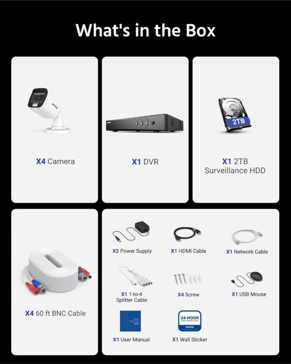 ANNKE 8CH 3K Security Camera System with Audio/Mic, 8 Channel Surveillance AI DVR and 4X 5MP 2960 * 1665 CCTV Cams with Dual Light, Human/Vehicle Detection, IP67, Color Night Vision, 2TB Hard Drive - Image 9