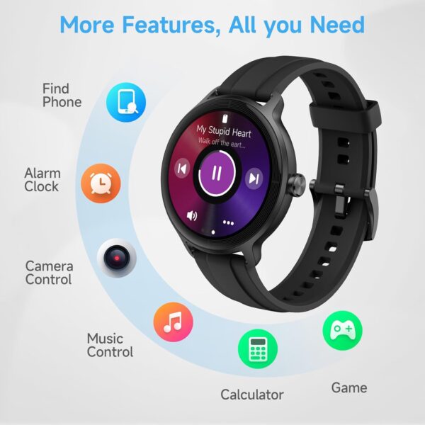 YMZ Smart Watch for Men Women, 1.27" HD Touchscreen Fitness Tracker, Bluetooth Calling, 100+ Sports Modes, Sleep Monitor, IP68 Waterproof, Compatible with Android & iPhones - Image 7