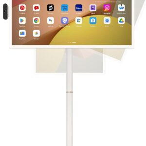ApoloSign 32 Inch FHD Smart Portable TV 2nd Gen, 16(8+8) GB RAM+128GB, Android 14, EDLA-Certified, Rolling Tablet TV on Wheels, Built-in 9300mAh Battery, Full Swivel Rotation, Voice Remote Control