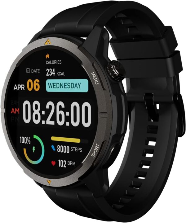 AGM Legion Rugged Smart Watch for Men, 5ATM Waterproof, Shockproof & Drop-proof, 100+ Sports Modes, Bluetooth Calling, Compass, Barometer & Altimeter, 1.43" AMOLED Display, Heart Rate & Sleep Tracking