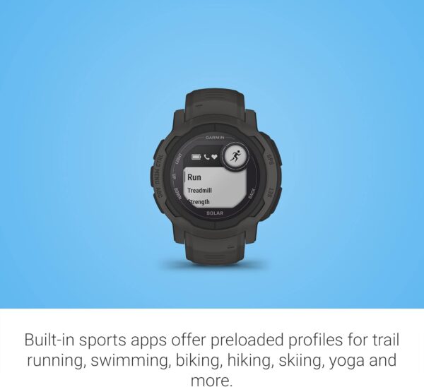 Garmin Instinct 2 Solar, GPS Outdoor Watch, Solar Charging Capabilities, Multi-GNSS Support, Tracbak Routing, Graphite - Image 5