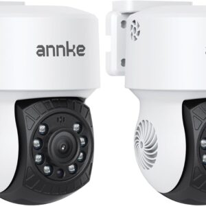 ANNKE 2Pack 1080P 2MP AHD CCTV Home Surveillance Dome Wired PT Camera with 350° pan and 90° tilt, 100ft IR Night Vision, IP65 Weatherproof Security Add–On Cam for Outdoor, Wide Compatibility – APT200