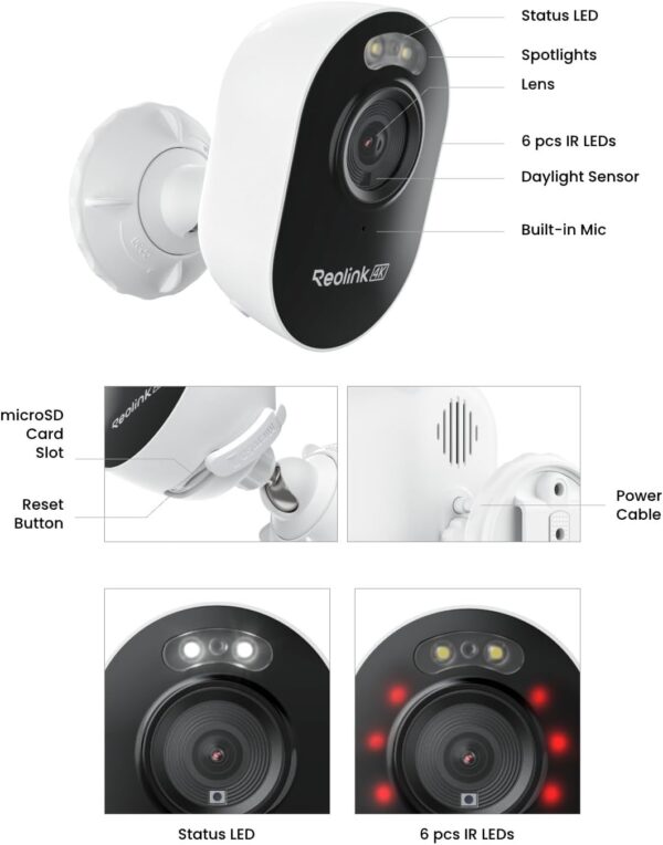 REOLINK 4K Outdoor Security Camera, 2.4/5GHz Wi-Fi 6, AI Detection, Spotlight Color Night Vision, 24/7 Recording, No Monthly Fees, Corded Wireless WiFi Security Camera, Weatherproof, Lumus Pro - Image 9