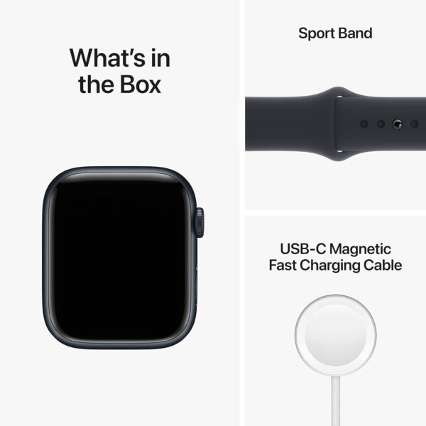 Apple Watch Series 8 (GPS, 45mm) Midnight Aluminum Case with Midnight Sport Band (Renewed Premium) - Image 6