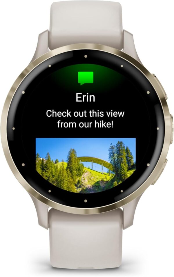 Garmin Venu 3S Advanced Fitness and Health Tracker Smart Watch Soft Gold Stainless Steel Bezel with Ivory Case and 41 MM Silicone Band 1.2 Inch AMOLED Touch Screen Display - Image 4