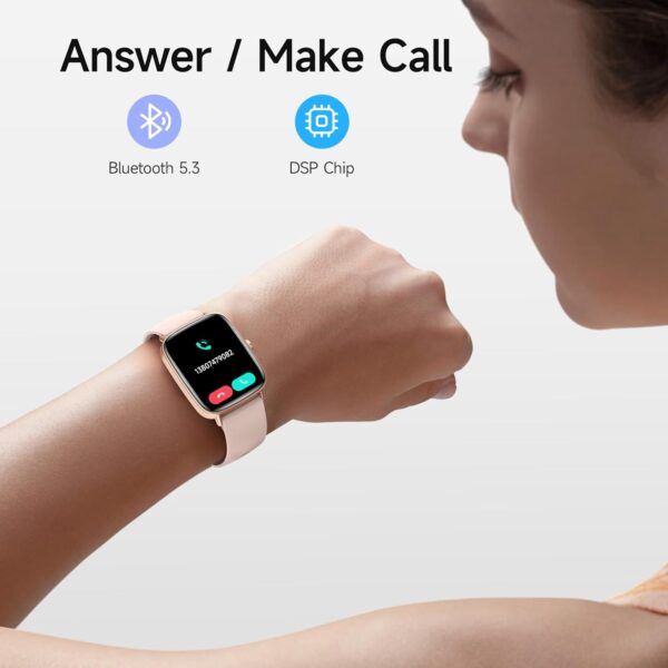 Smart Watch for Women, 1.85" HD Smartwatch Compatible iPhone/Samsung/Android (Answer/Make Calls), 100+ Sport Modes Fitness Tracker with Heart Rate/Sleep/SpO2 Monitor, IP68 Waterproof, with 2 Bands - Image 4