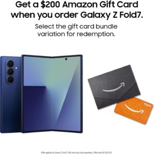 Read more about the article Samsung Galaxy Z Fold7 Cell Phone + Gift Card, 256GB AI Smartphone, Unlocked Android, AI Photo Edits, Large Screen, Long Battery Life, 2025, US 1 Yr Manufacturer Warranty, Blue Shadow