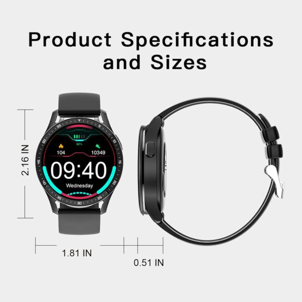 Smart Watch with Earbuds,2 in 1 Build-in TWS Wireless BT5.0 Earphone Fitness Sports Health Monitor Black - Image 5