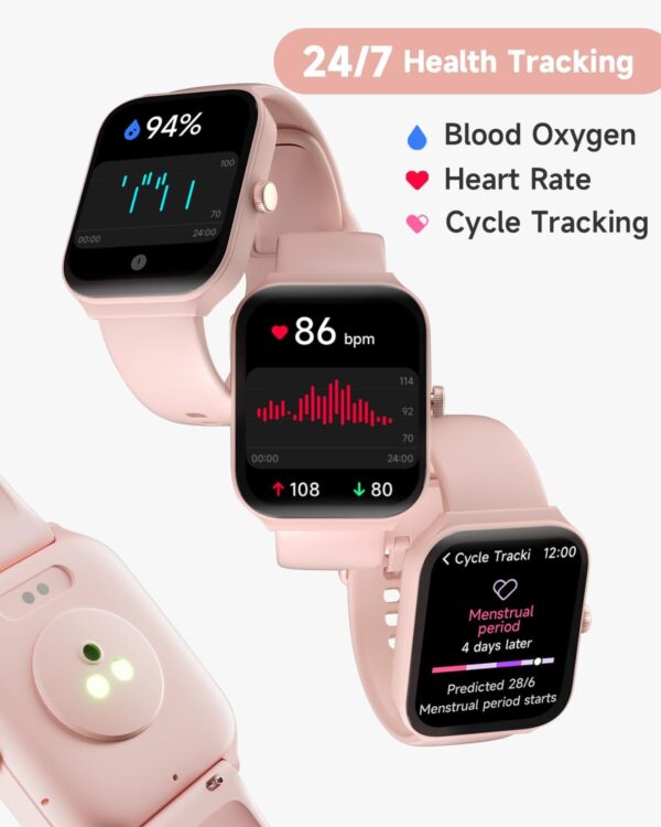 Smart Watch for Women Alexa Built-in, 1.95" Fitness Tracker with Answer/Make Calls, IP68 Waterproof/Heart Rate/Sleep Tracker/100 Sport Modes, Fitness Watch Compatible Android iOS - Image 3