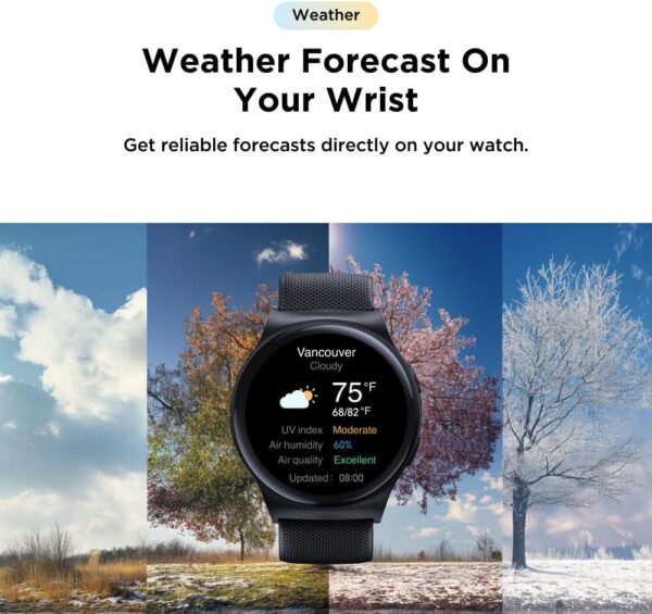 Motorola Moto Watch 120 - Premium Bluetooth Smartwatch with AMOLED Display, 10-Day Battery, Heart Rate & SpO2 Tracking, Fitness & Health Monitoring, Compatible with Android and iPhone - Phantom Black - Image 7