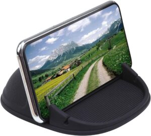 Read more about the article Car Phone Holder, Anti-Slip Silicone Dashboard Car Pad Compatible with iPhone, Samsung, Android Smart Phones, GPS, KGs3 and More