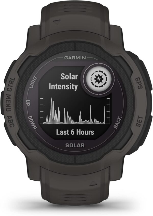 Garmin Instinct 2 Solar, GPS Outdoor Watch, Solar Charging Capabilities, Multi-GNSS Support, Tracbak Routing, Graphite - Image 2