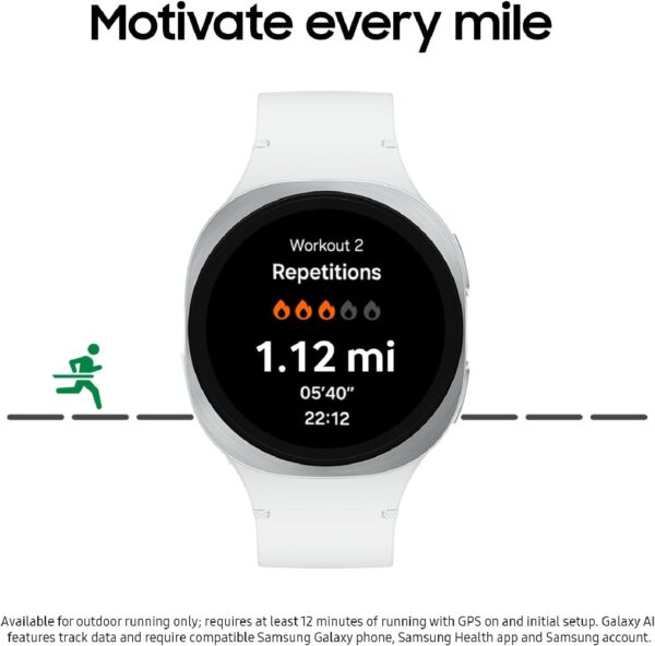 Samsung Galaxy Watch 8 (2025) 40mm LTE Smartwatch, Cushion Design, Fitness Tracker, Sleep Coaching, Running Coach, Energy Score, Heart Rate Tracking, Silver [US Version, 2 Yr Warranty] - Image 3